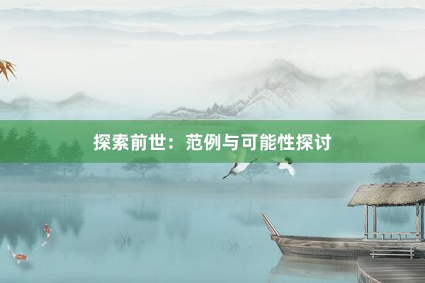 探索前世：范例与可能性探讨